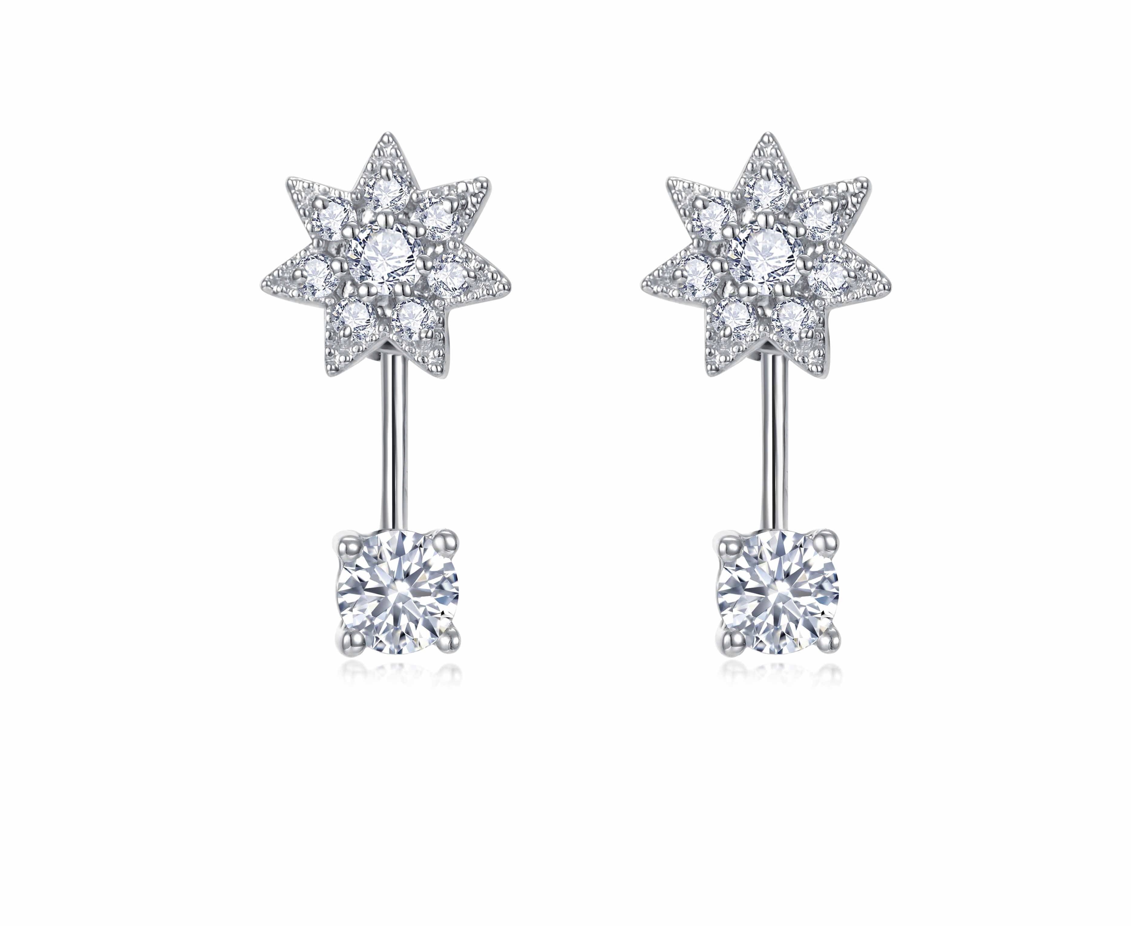 Hanging solitaire diamond earrings Clearance