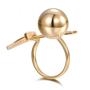 "BoBo" Sphere Ball & Ribbon Diamond Ring